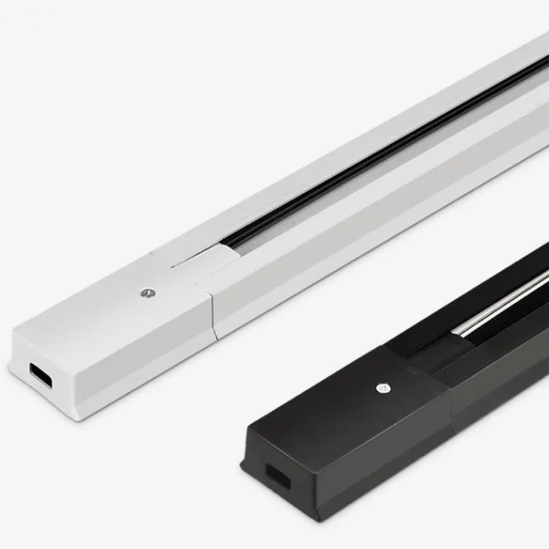 LED Track Light Rail 0.5M 1M Black White Aluminum 2-Wire System Track Light 110V-220V Universal Track For Spotlight