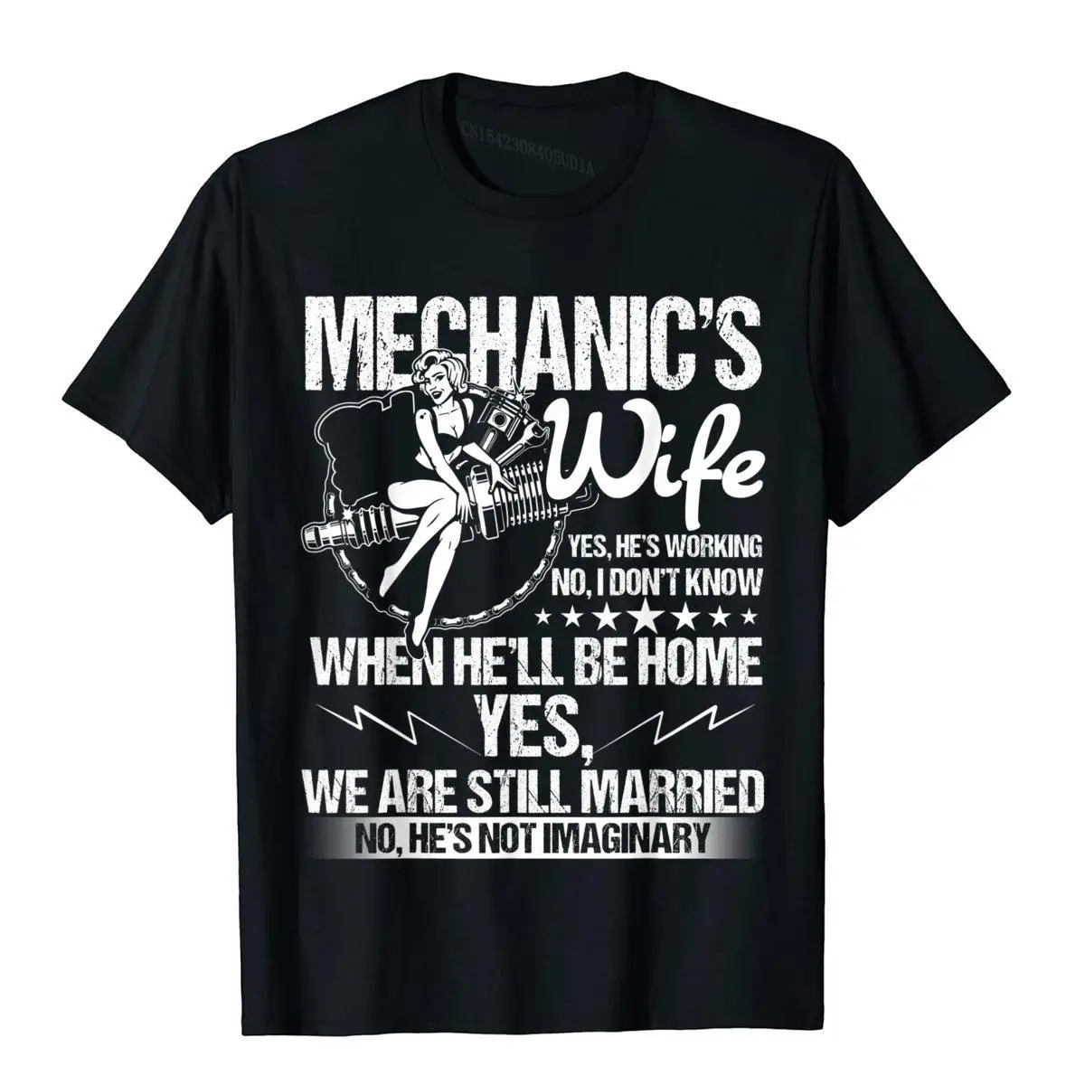 I\'m A Mechanic\'s Wife T Shirt Mechanic Husband T Shirt Tops Shirt Graphic Summer Cotton Mens Top T-Shirts Military