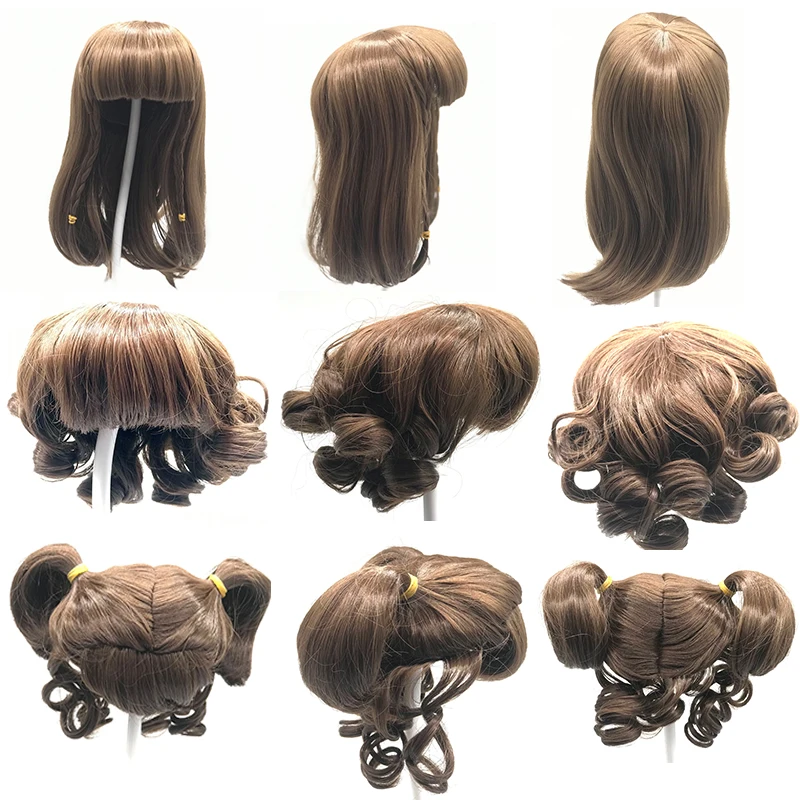 Golden Hair – perruque de cheveux longs collés pour poupée Reborn de 48 à 58cm, 19-23 pouces, poupées de bébé Reborn, cheveux bouclés, accessoires de poupée DIY