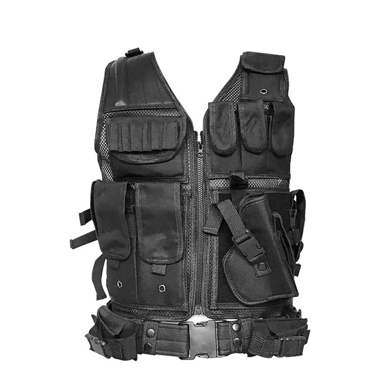 

Tactical Police Military Vest Wargame Body Armor Sports Wear Molle Assault Airsoft Paintball Carrier Strike Vest With Holster