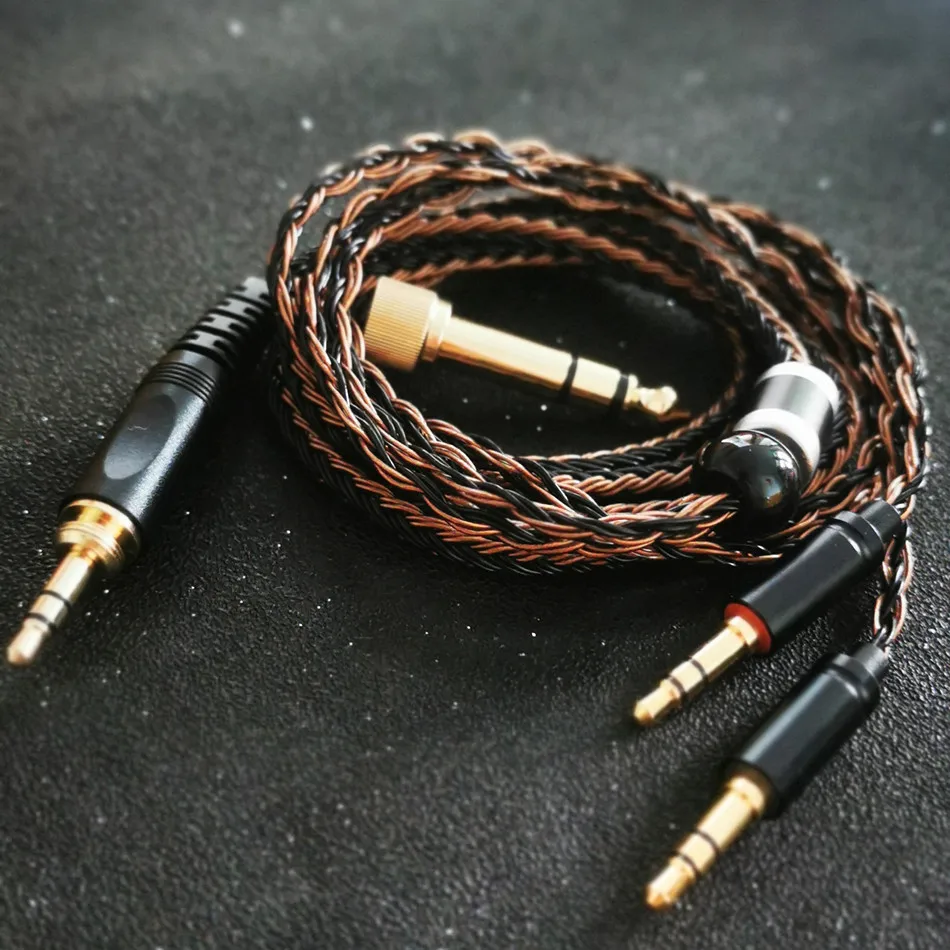 16 Core Headphones Upgrade Replacement Audio Cable for  1 to 2 jack 3.5mm,Dual 3.5mm Jack Cable for HANADOMI B8