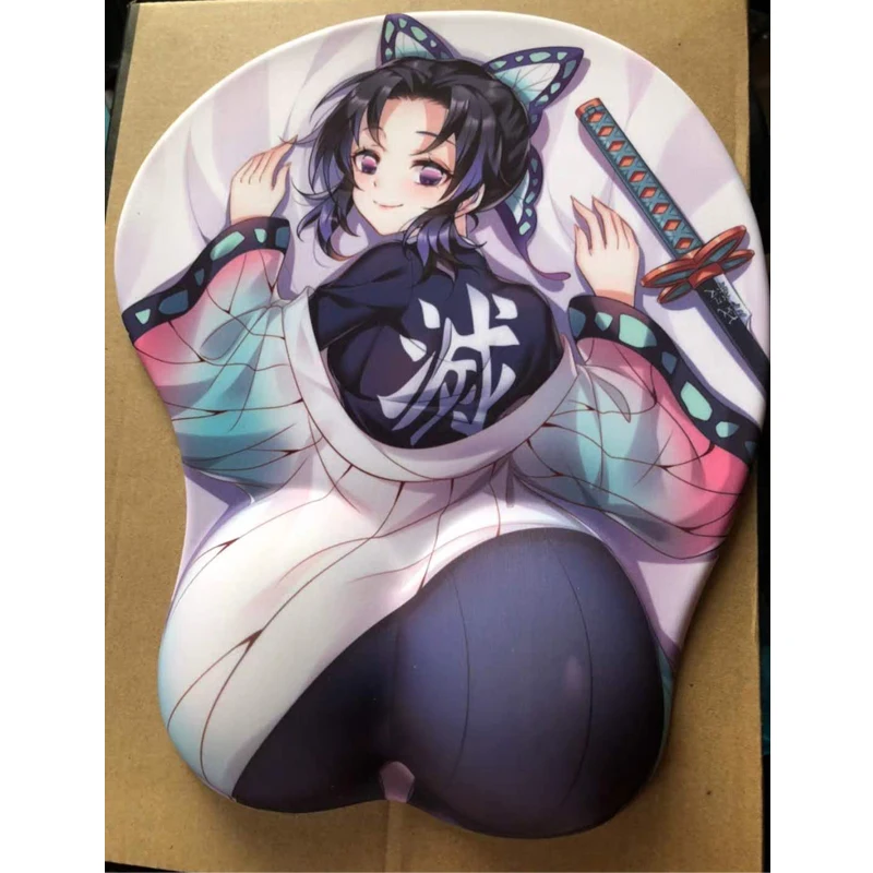 

PINKTORTOISE Anime Kochou Shinobu 3D Mouse Pad Ergonomic Soft Silicon Gel Gaming Mousepad with Wrist Support Mouse Pad