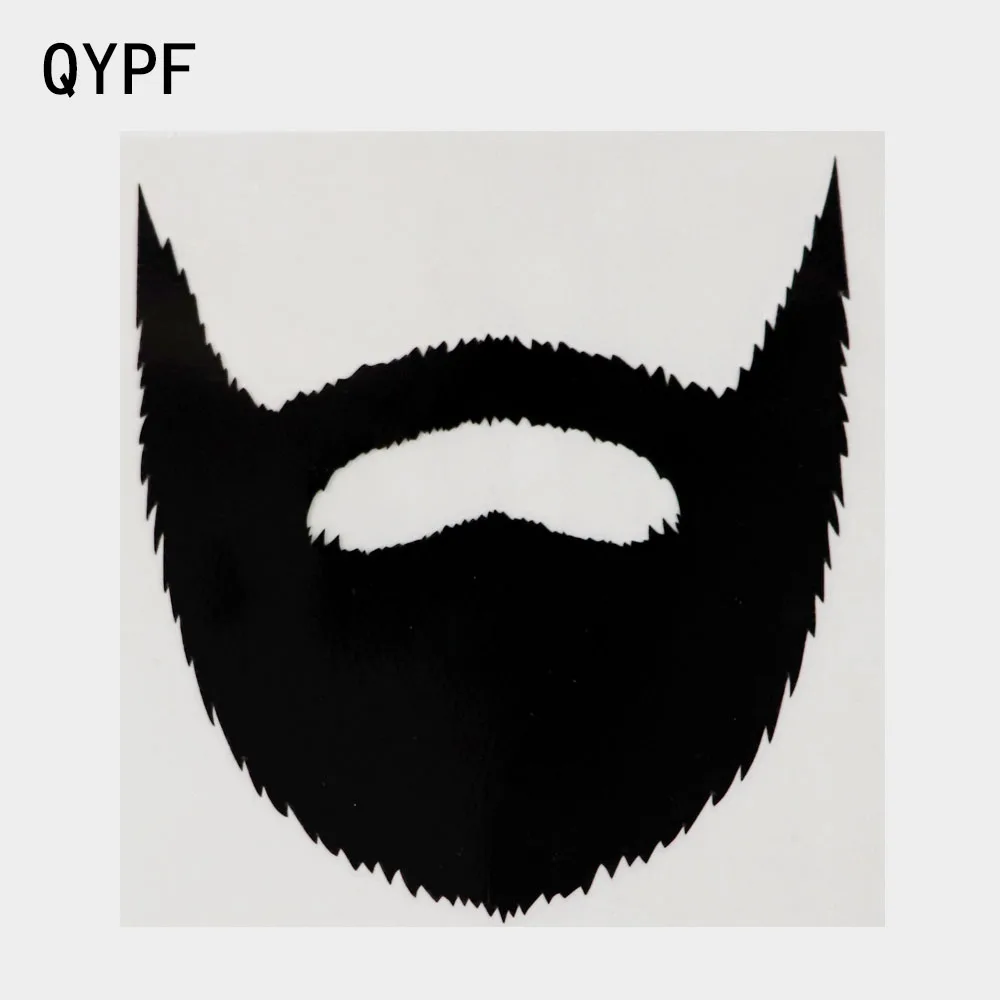 QYPF 12.2CM×12.9CM Funny Bearded And Goatee Car Sticker Vinyl Decal Black/Silver 2A-0262