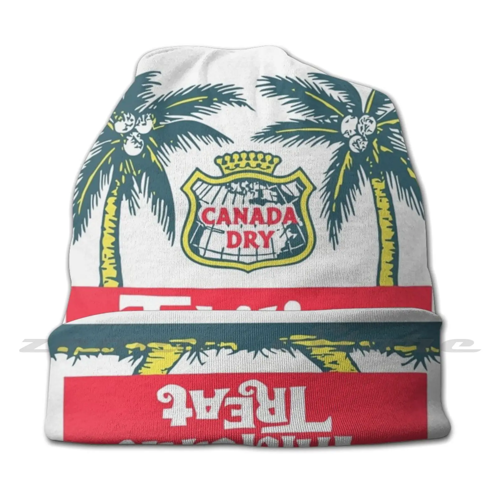 Tahitian Treat Knit Hat Elastic Soft Personalized Pattern Present Cap Tahiti Drinks Beverages Soda Vintage Palms Islands