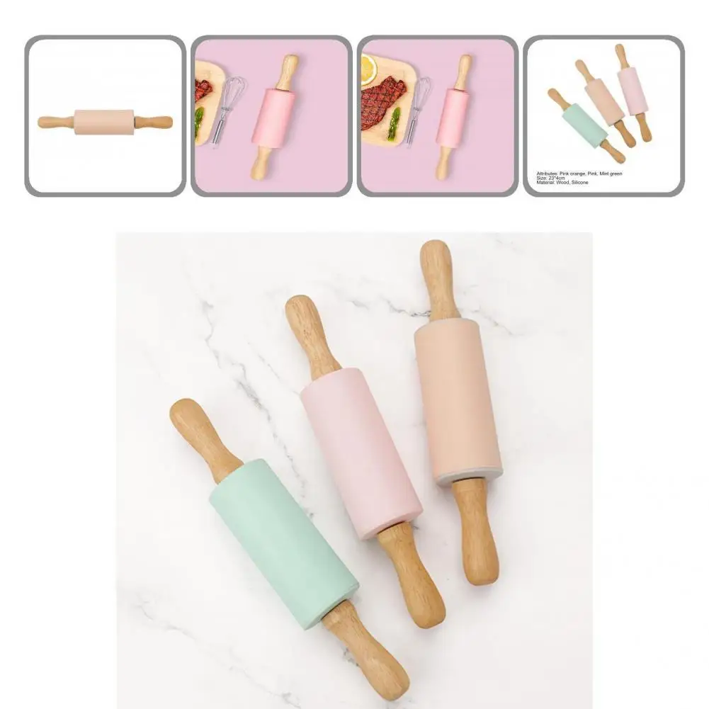 

Modern Dough Roller Non-stick Silicone Rolling Pin Children Baking Dough Roller Kitchen Gadgets Dough Roller