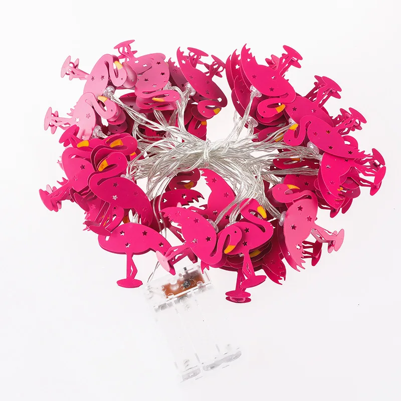 LED Iron Flamingo String Light Summer Fairy Garland Hawaii Style Lamp String USB o a batteria per Barbecue Party Decor