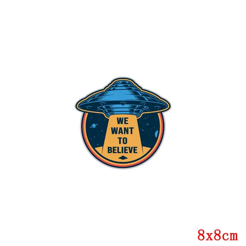 Rocket Patch Ufo Astronaut Thermo Sticker On Clothes Patches For T-Shirt Iron On Transfer For Clothing Stripes Applique Thermal