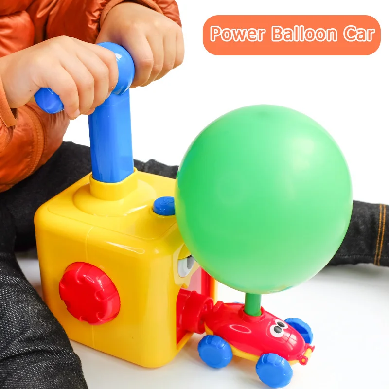 2PCS Education Science Experiment Toy Inertial Power Balloon Car Toy Puzzle Fun Inertial Power Car Balloon for Children Gift