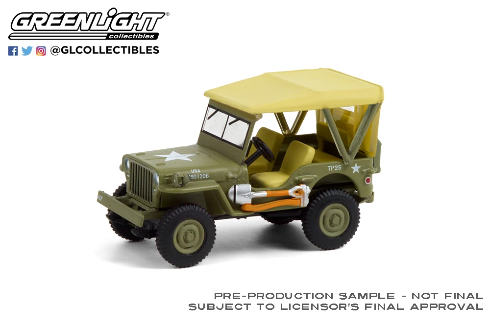 GREENLIGHT CARS 1:64 1940 willys MB 80th anniversary edition Collect alloy die-casting car model toys