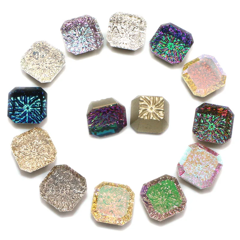 Nail Decoration High Quality Glass Pointback Stones Square Octagon Crystal Loose Rhinestones For Nail Art/Earrings/Necklaces