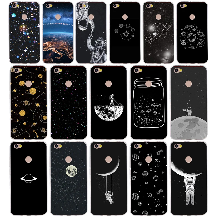 240FG Newest Space Moon Astronaut Pattern Soft Silicone Tpu Cover phone Case for xiaomi redmi 5A 8 8A 5Plus note 5 5A 8 8t Pro