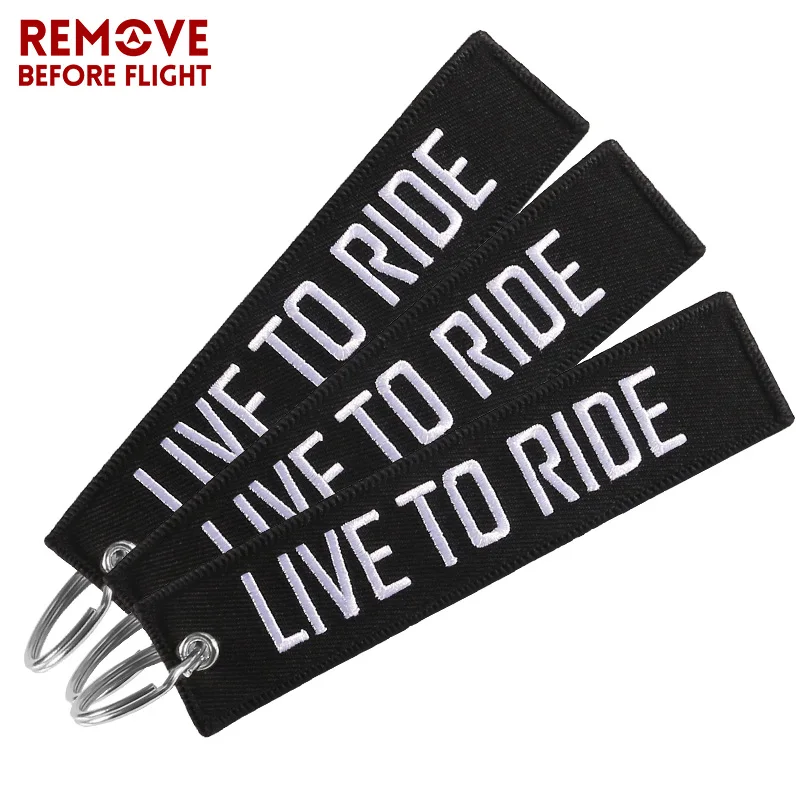 3 PCS/LOT Car Key Chains Black Key Holder for Cars and Motorcycles Key Fobs LIVE TO RIDE Car Keychains Fashion Jewelry