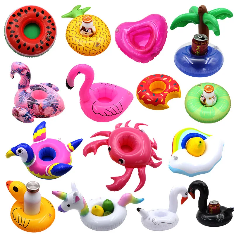 5 stücke Mini fanny Aufblasbaren Roten Flamingo, Rote lippen, ente, schwimm Trinken Tasse Halter Schwimmen Pool Bade Strand Party Spielzeug