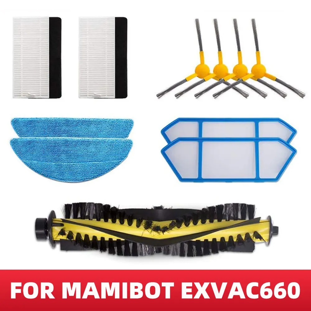 Compatible For ( Mamibot Exvac 660 / 880 / 650 Platinum ) Main Side Brush Filter Mop Rag Robot Vacuum Cleaner Part Accessory