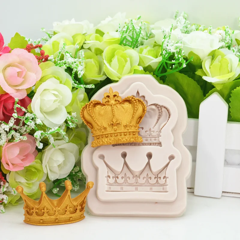 Princess Queen Crown Resin Mold Silicone Kitchen Baking Tools DIY Cake Chocolate Pastry Fondant Moulds Dessert Lace Decoration