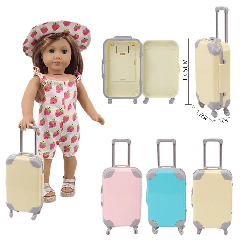 

Doll Accessories Cute Portable Suitcase Set For 18 Inch American&43Cm Baby New Born Doll Clothes Accessories Girl`s Toys