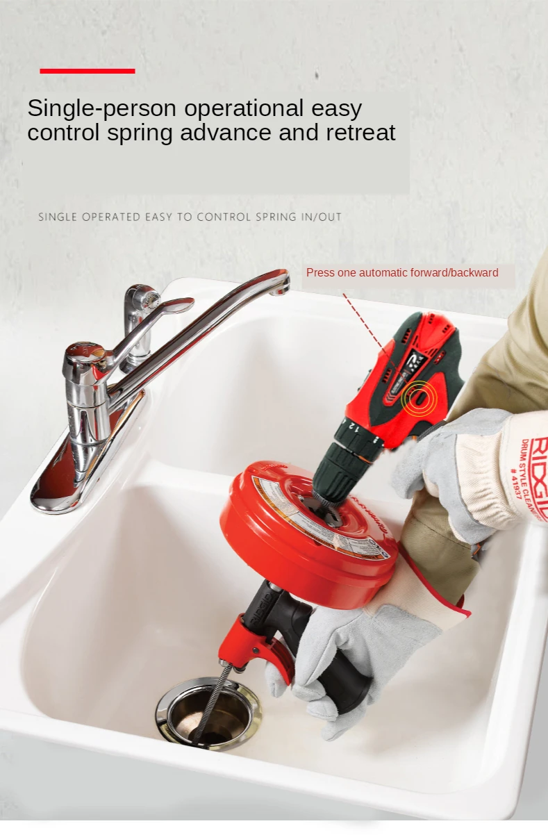 Multifunction Toilet Dredge Sewer Dredge Artifact Home Hand-Cranked Pipe Machine Water Plugging Tool Channel