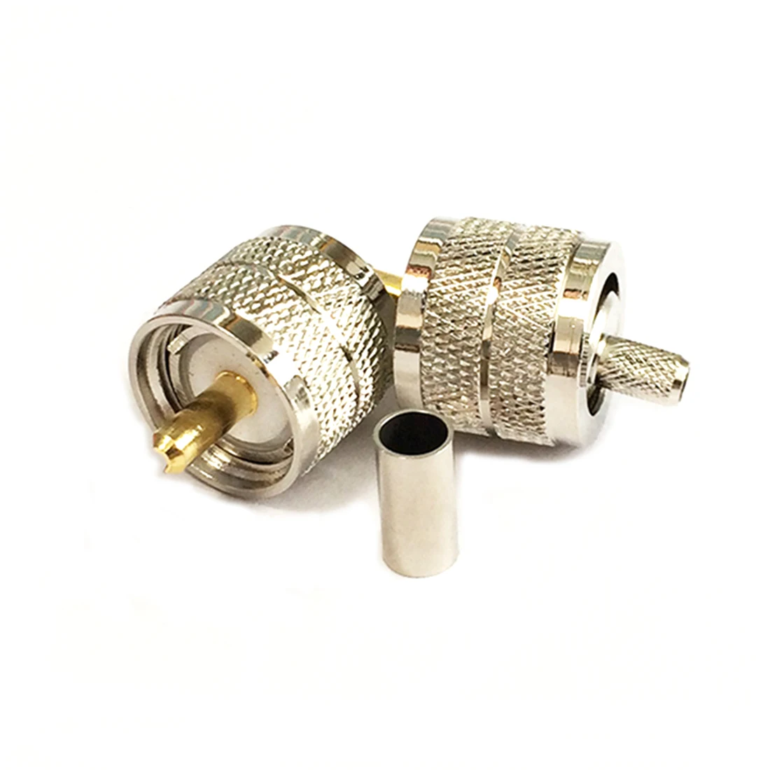 1pc  UHF male plug  RF Coax Connector  Crimp  RG58,RG142,RG400,LMR195  Cable Straight  Nickelplated  NEW wholesale