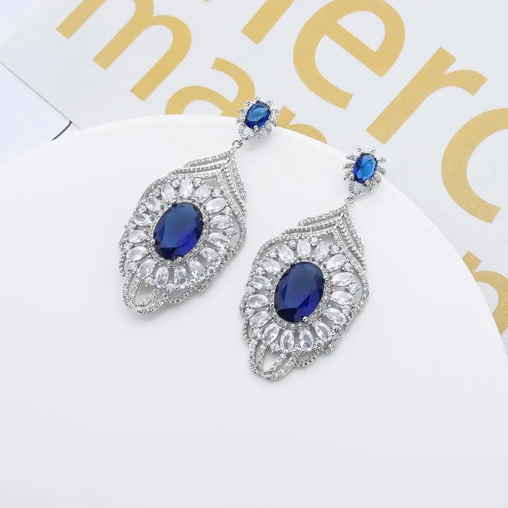 Classic Cubic Zircon Earrings for Wedding, Crystals Dangle Earring for Bride, Women Girl Gift CE10578