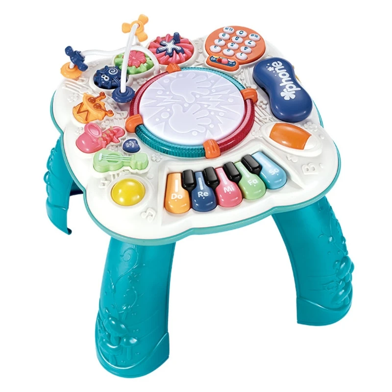 Early Educational Colorful Lights Table Toy Multi-Function Learning Musical Table for 6 to 12-18 Months Baby