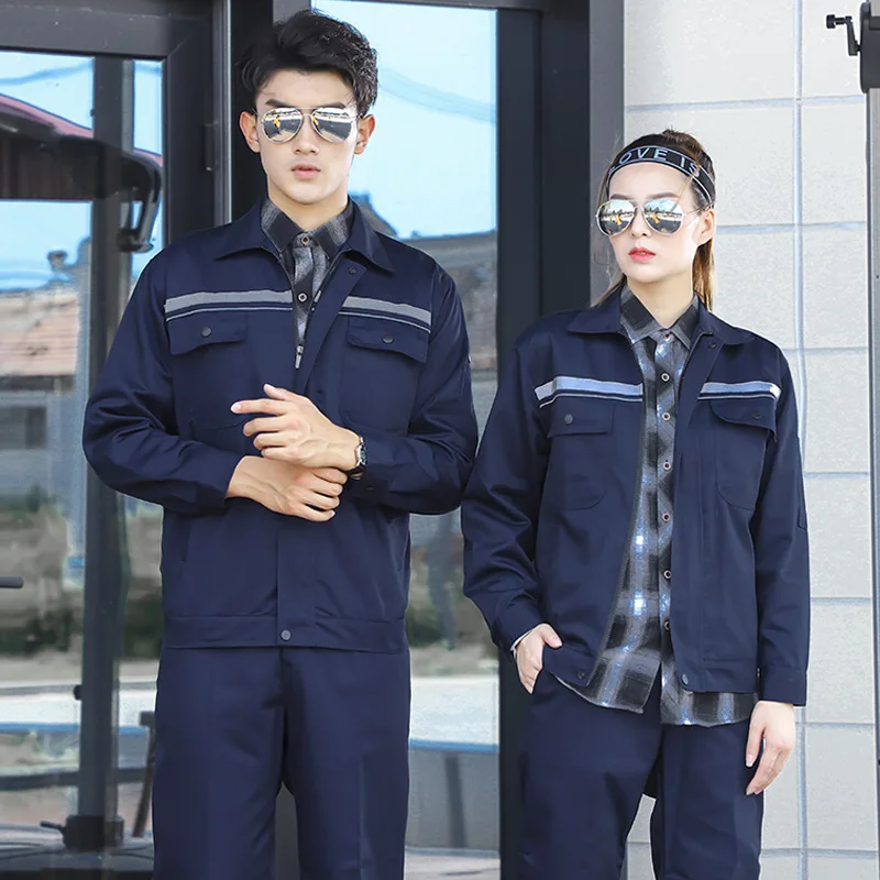 Autumn Winter Work Uniform Insurance Service Gas Station Factory Workshop Anti-static Workwear Reflective Thickened Welding Suit