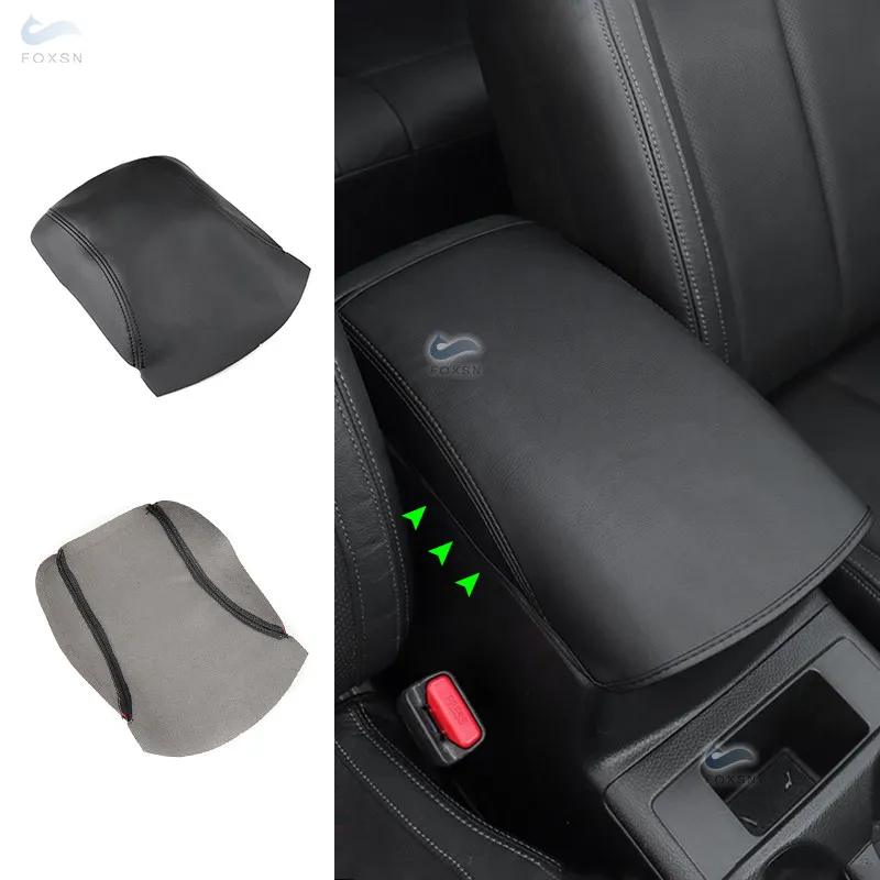 For Nissan X-Trail Rogue 2014 - 2020 Black Microfiber Leather Car Accessories Center Console Lid Armrest Box Cover Sticker Trim