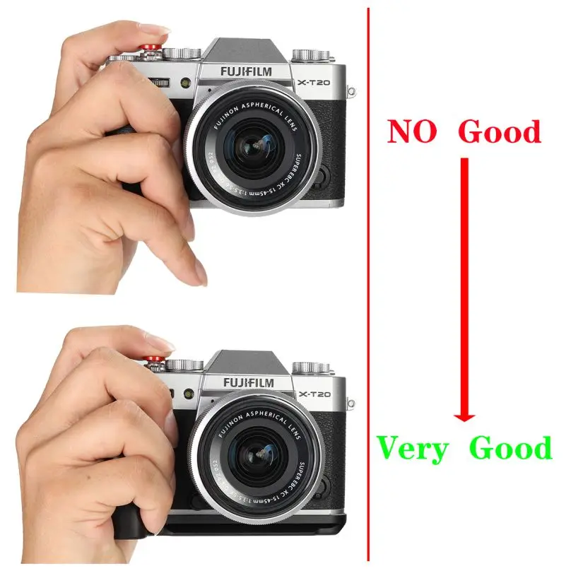 WEPOTO Fujifilm X-T10 X-T20 X-T30 Hand Grip โลหะไม้มะเกลือไม้ GP-XT20