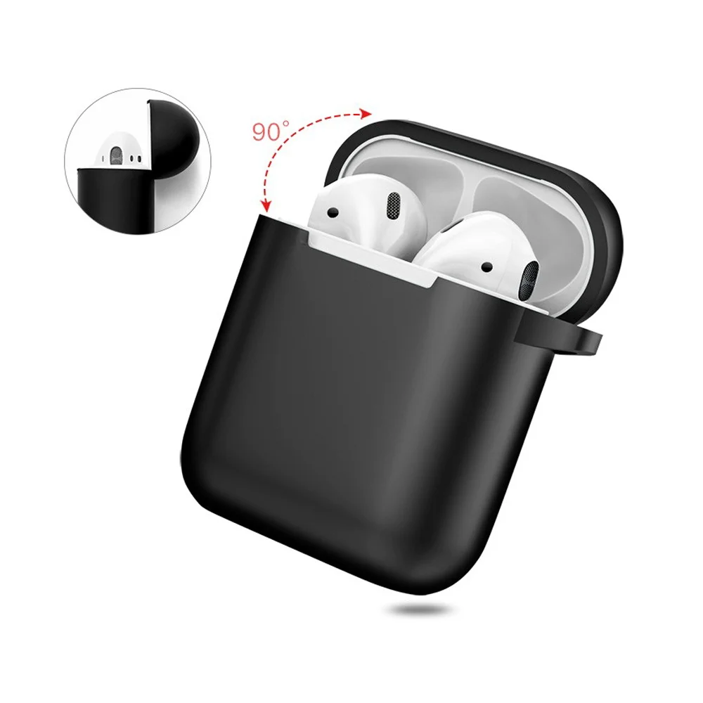 Silicone Black Case for Apple Airpods 1st Gen/2nd Gen Painting Letter Earphone Case Wireless Bluetooth Earphone Accessories