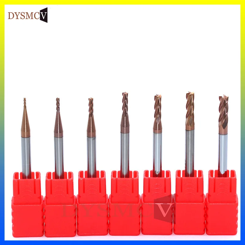 DYSMCVHRC60 4F1mm2mm3mm4mm5mm6mm8mm10mm12mm คาร์ไบด์ Endmills 4 ขลุ่ย Side Milling Slotting โปรไฟล์ Face Mill คุณภาพสูง