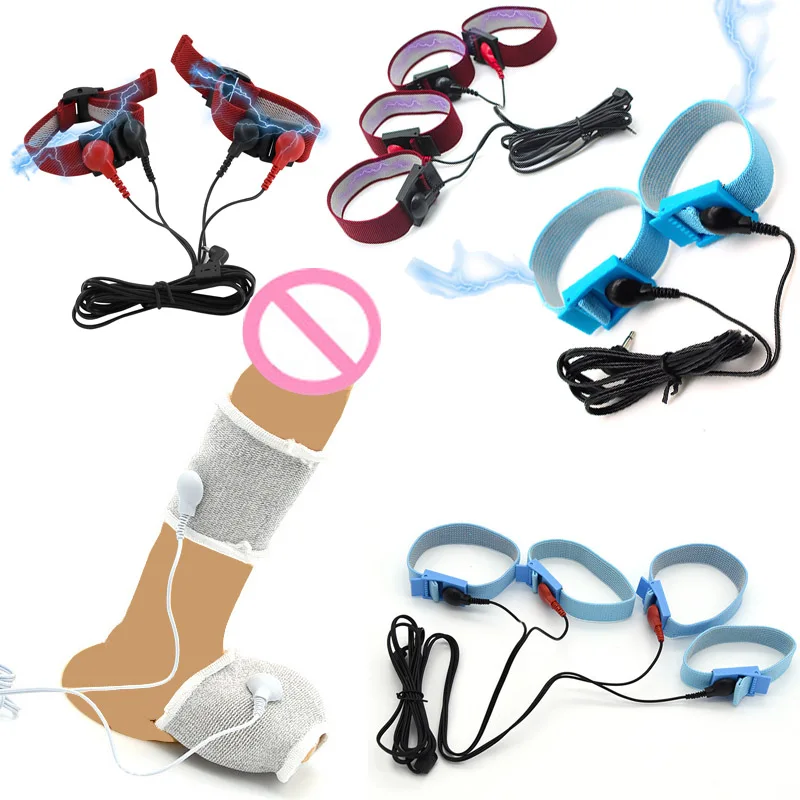 Electro Shock Therapy Conductive Penis Ring,Electric Play Cock And Ball Stretcher SM E-stim Sex Toy For Male Electric Stimulator