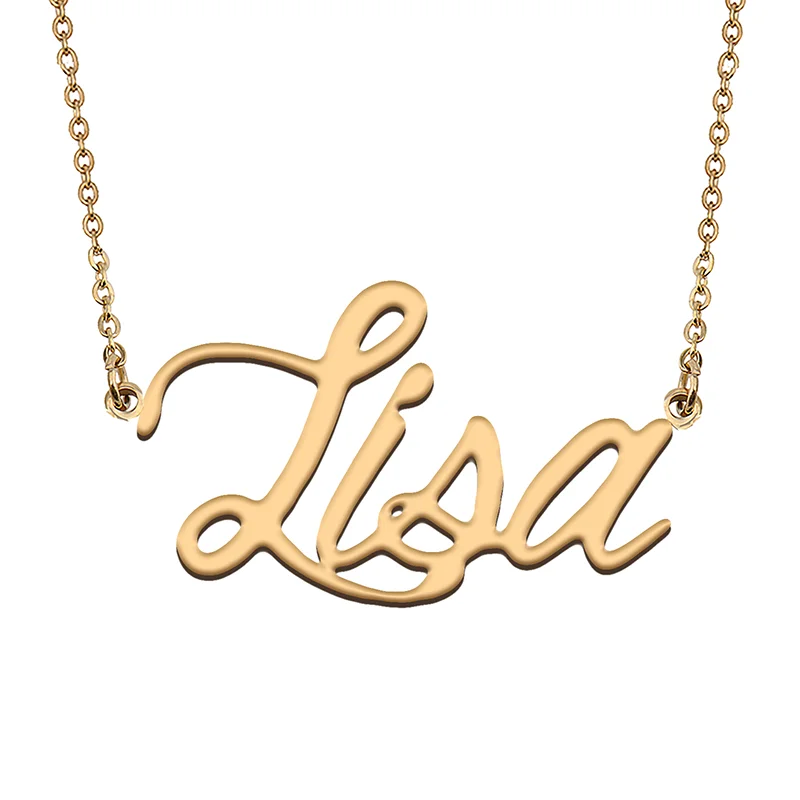 

Lisa Custom Name Necklace Customized Pendant Choker Personalized Jewelry Gift for Women Girls Friend Christmas Present