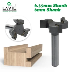 6mm Shank 1/4 Shank 3 Teeth T-Slot Router Bit Milling Straight Edge Slotting Milling Cutter Cutting Handle For Wood Woodwork