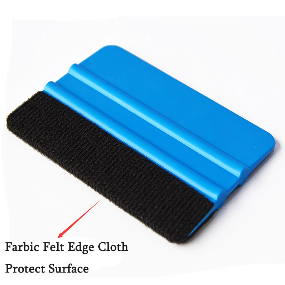 EHDIS 100pcs Carbon Fiber Film Wrapping Scraper Squeegee Fabric Felt No Scratch Window Tint Wiper Cleaner Vinyl Applicator Tool