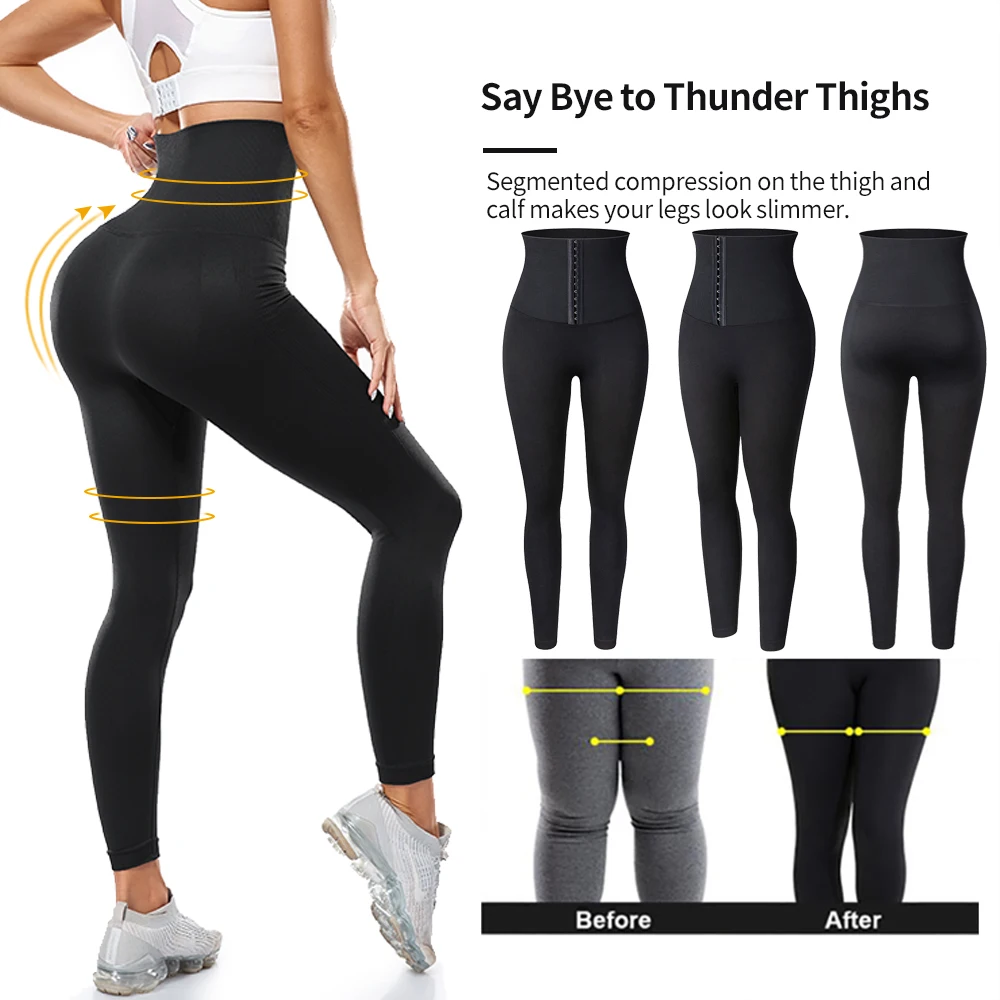 Cao Cấp Quần Legging Nữ Nén Tập Luyện Quần Legging Giảm Cân Giảm Béo Quần Tập Thể Dục Bụng Điều Khiển Eo Huấn Luyện