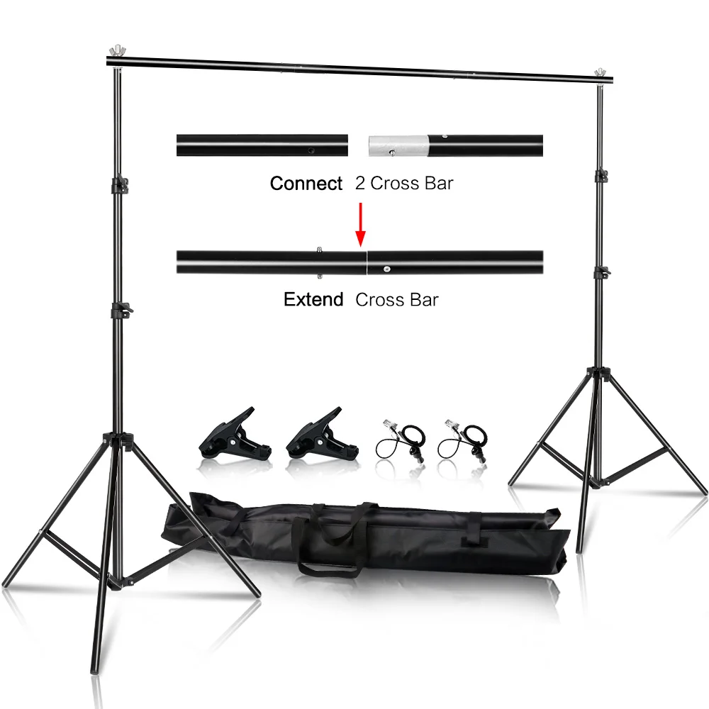 SH Background Stand Support System Photography Studio Backdrop Kit Holder with Carry Bag for Muslins Backdrops,Paper and Canvas