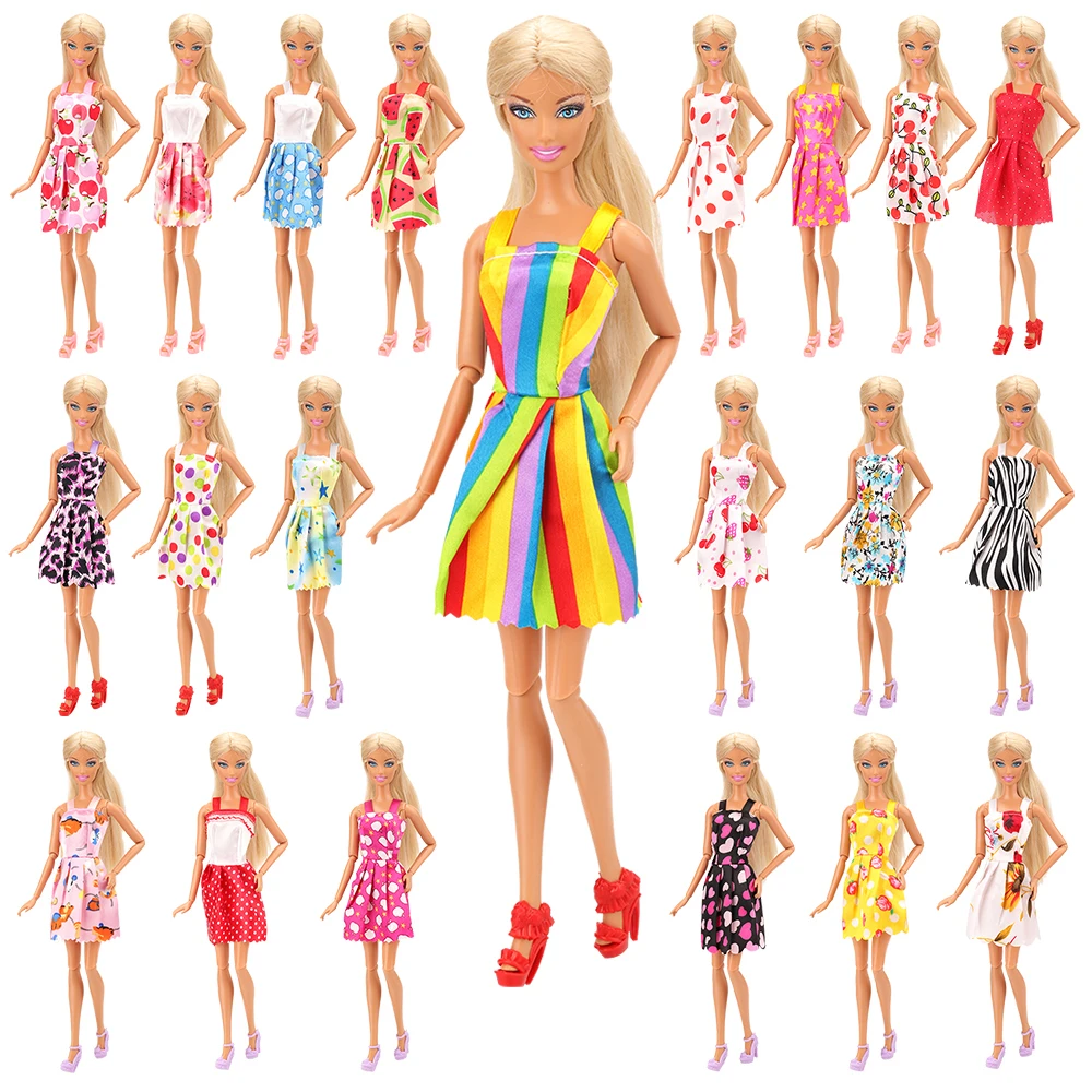 Fashion Clothes Handmade 65Pcs/Set Kid Girl Toy Gift=10 Doll Dresses+55 Bag Hang Doll Accessories For 11.5inch30cm Girl Barbies