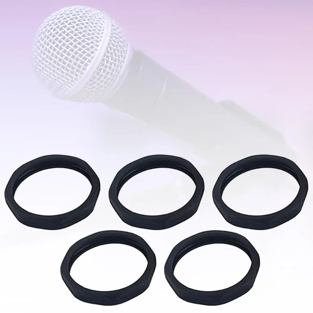 5Pcs Weiche Gummi Mikrofon Anti-Slip Anti-drop Ring Mic Schutz Zubehör