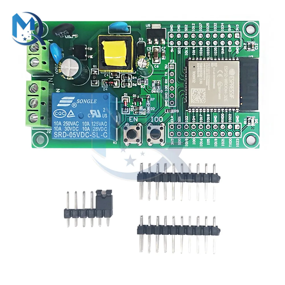 AC Powered ESP32 WiFi Bluetooth Ble Single Relay Module ESP32 Development Board I/O Port UART Program DownloadPort 4M Byte Flash