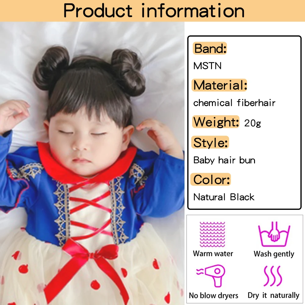 MSTN Baby Children's Synthetic Chemical Fiber Hair Bun Hair Bag Bangs COS Hair Accessories Baby Photo Styling