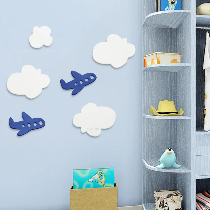 

2021 New Cloud Aircraft Children's Room Decoration Cutting Dies Wooden Knife Compatible Most Manual Die Cut Cutters