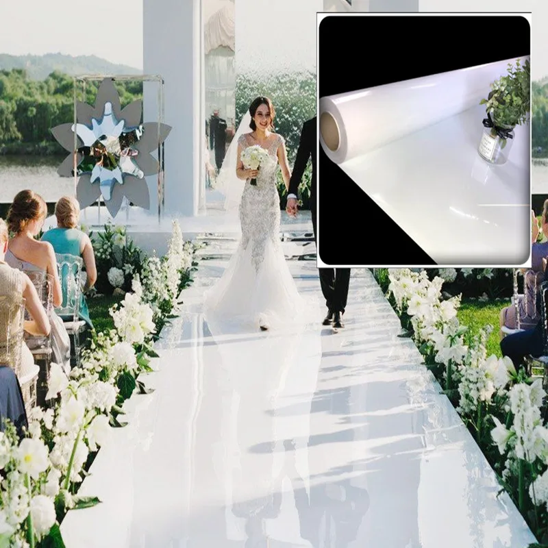 10m/Lot White Wedding Decorations Aisle Runner Mirror Carpet Party Stage Used Shiny Panel 1M 1.2M 1.5M 2M 2.4M Wide Available