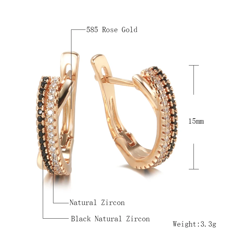 JULYDREAM Personality Black White Zircon 585 Gold Color Drop Earrings for Women Luxury Bling Jewelry Party Gothic Accessories