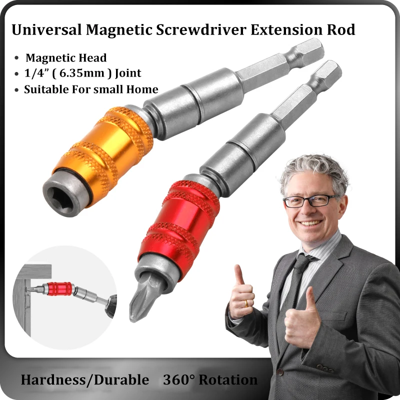 Brocas de destornillador magnéticas hexagonales de 145/88mm, 1/4 ", herramientas manuales, varilla de extensión de pieza, soporte de cambio rápido, guía de accionamiento, punta de taladro de tornillo