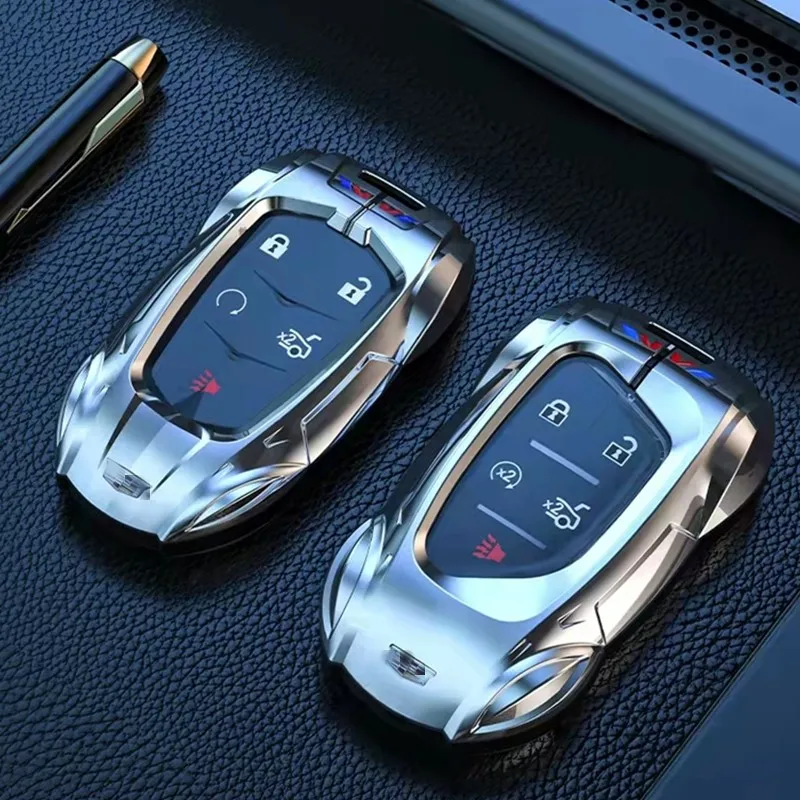 Zinc Alloy sports Car Design Key Cover Case For Cadillac Escalade CTS XTS ATS ATS-L XLS SRX 2015 4/5/6 Button 28T CTS-V XT5 CT6