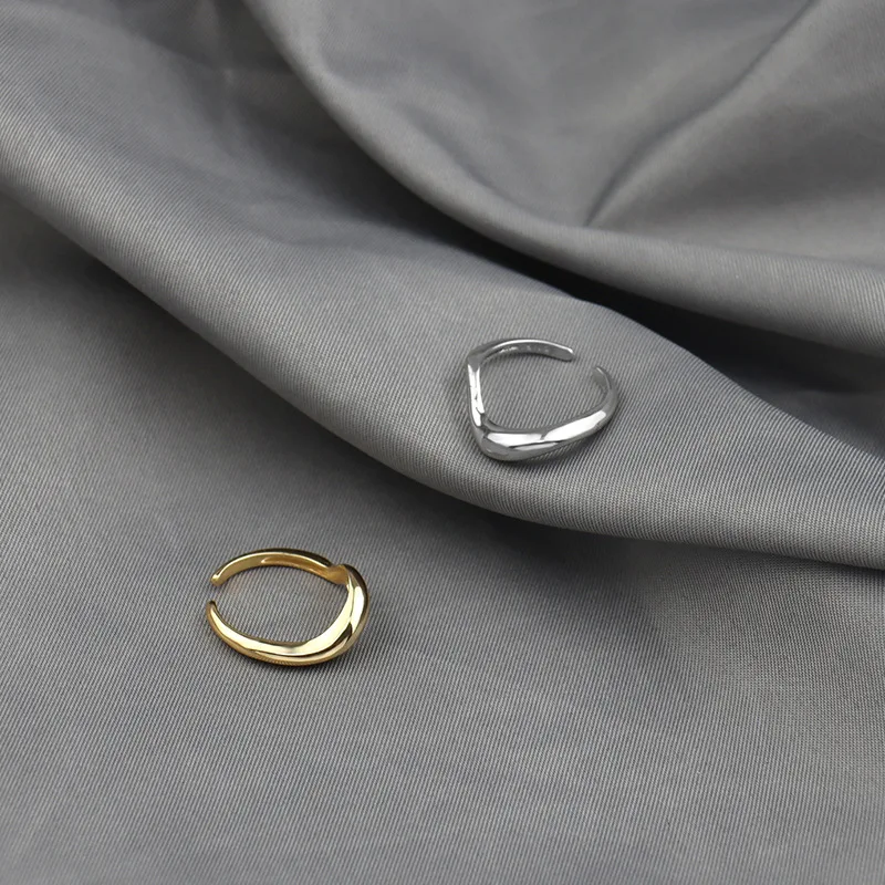 925 Sterling Silver Rings for Women Curve Vintage Wedding Trendy Jewelry Large Adjustable Antique Rings Anillos