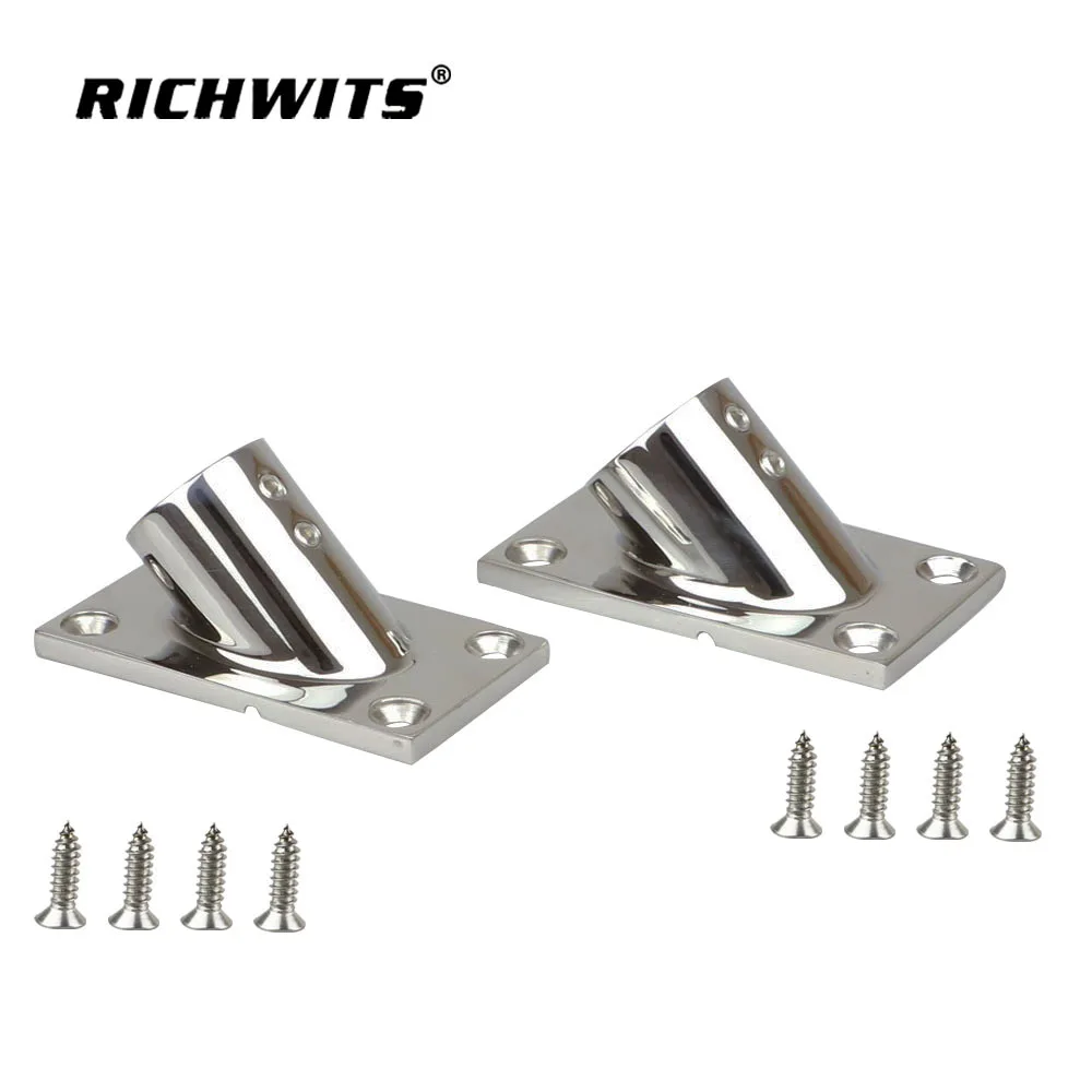 10 pieces of 316 precision cast stainless steel marine hardware accessories 45 degrees rectangular rail base 22mm 25mm