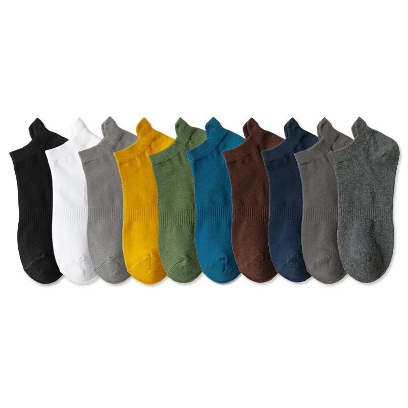 LKWDer-Chaussettes Courtes Respirantes en Coton pour Homme, 3 Paires, Marque, Nouveau Style, Doux, Solide, Coloré, Simple, Mode