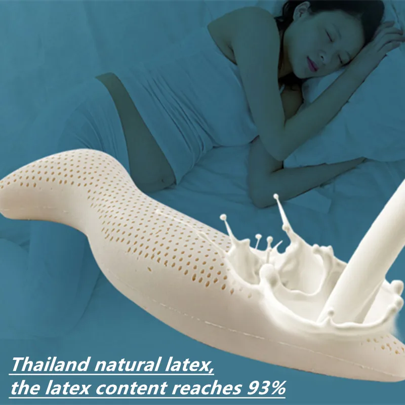 Boyfriend S-shaped Thailand Original Natural Latex Safety Relax Pillow For Pregnant Side Sleeping Leg Pillow Massage Pillows