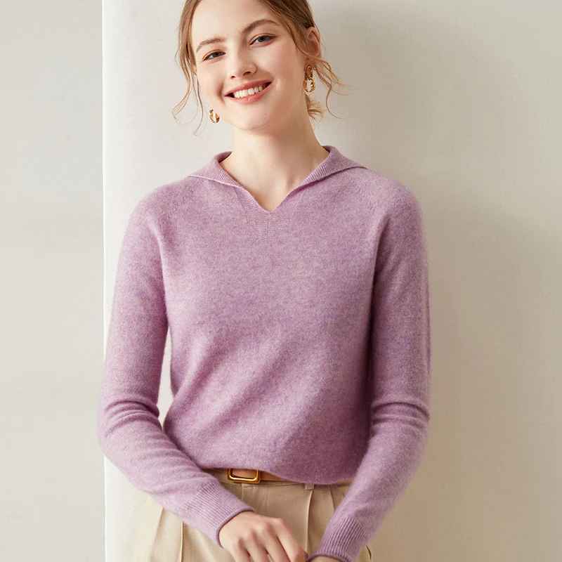 

Sailor Neck Sweaters Women 100% Pure Cashmere Knitted Pullovers Hot Sale Best Quality Soft Warm Jumpers Female Clothes