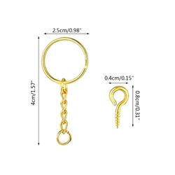 M4YF 360 Pcs Keychain Rings with Jump Rings Screw Eye Pins for Resin DIY Crafts Jewelry